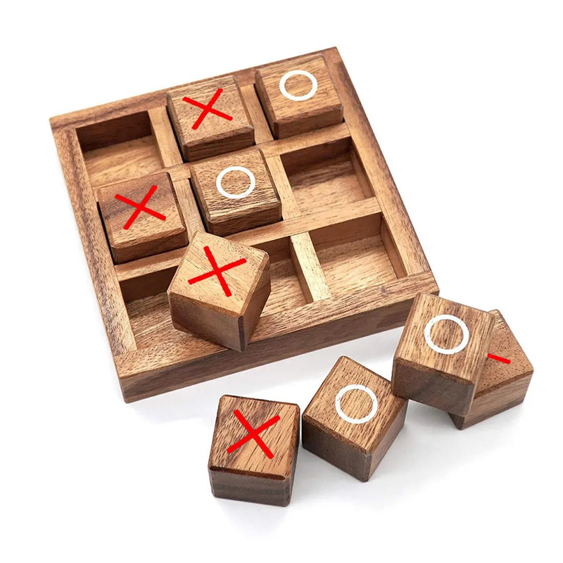 Party Games Juegos De Mesa - لعبة لوحة أصابع القدم الخشبية XO