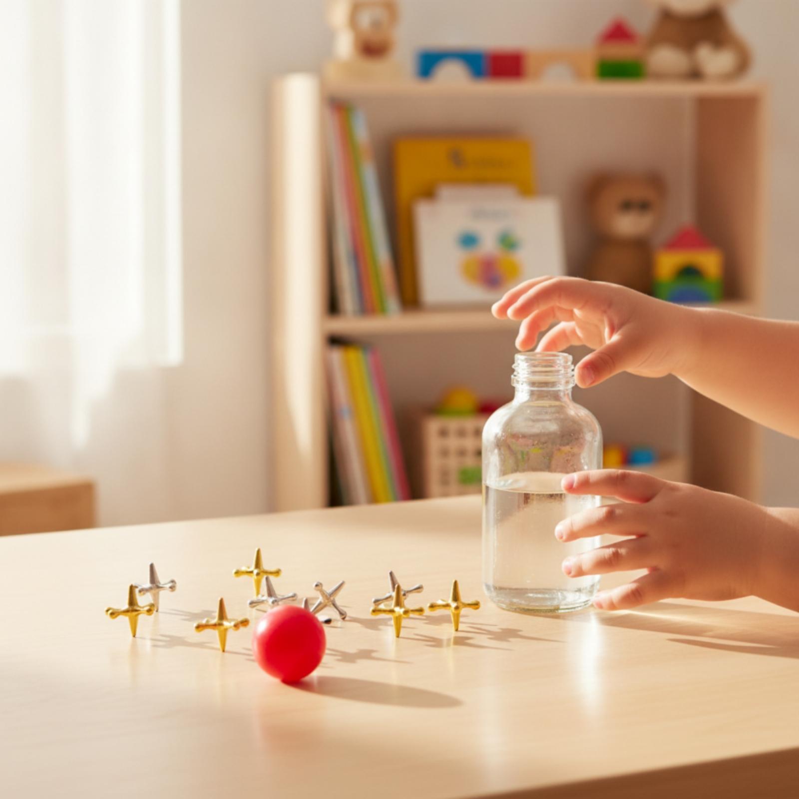 Party Games Easy Kids - لعبة الجاكس المعدنية الكلاسيكية مع الكرات،