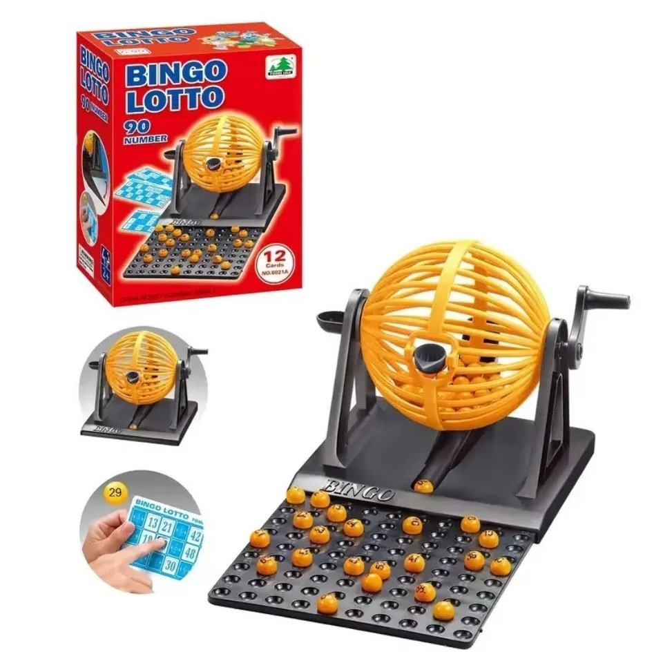 Party Games Juegos De Mesa - مجموعة لعبة بينجو فاخرة مع قفص،
