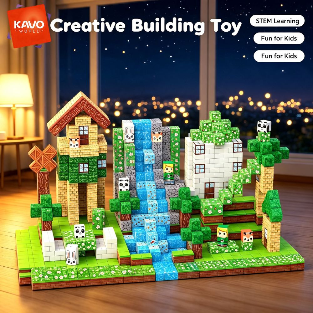 Party Games Easy Kids - مجموعة بناء المنازل المغناطيسية من KAVOWORLD،