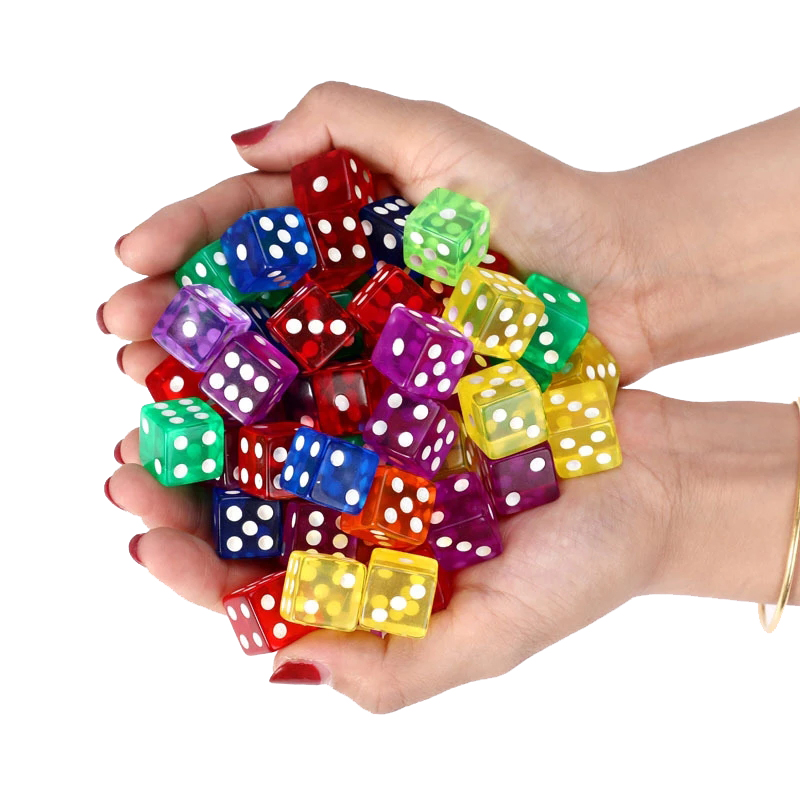 10 قطعة النرد الملون الشفاف 16 - مراجعة Party Games Juegos De Mesa وسعره